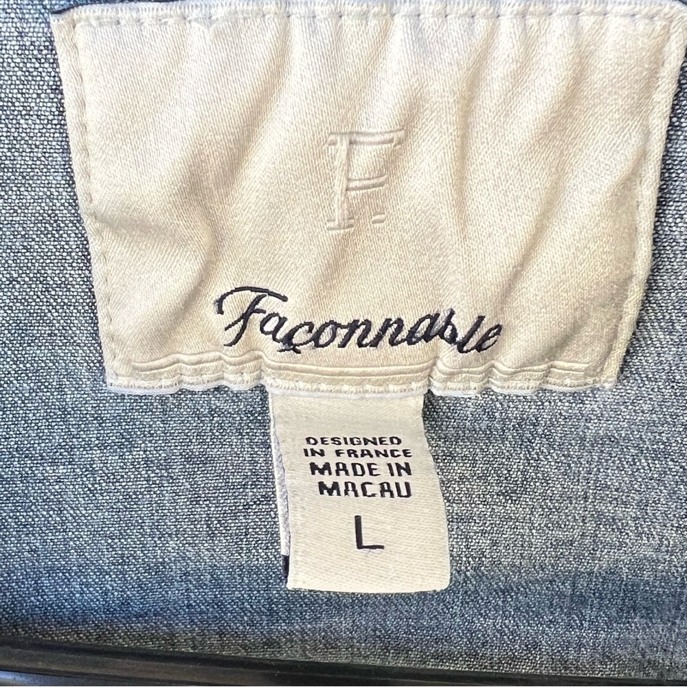 Faonnable Stretch Denim Jacket Fitted Style Size … - image 5